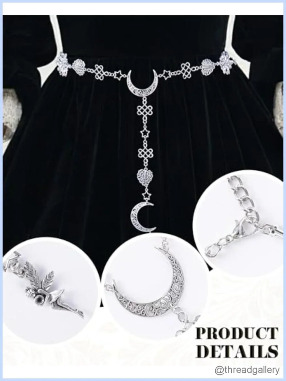 Renaissance Chain Belt Women Vintage Gothic Medieval Metal Waist Chain